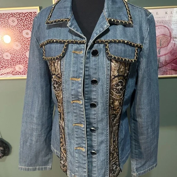 💕Just Be Vintage Classic Blue Denim Jacket Size 8 - Picture 1 of 6